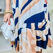 VESTIDO C/ SAIA PREGUEADA