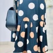 VESTIDO C/ SAIA PREGUEADA