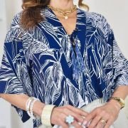 BLUSA EM V COM LAÇO