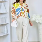 BLUSA EM V COM LAÇO