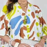 BLUSA EM V COM LAÇO
