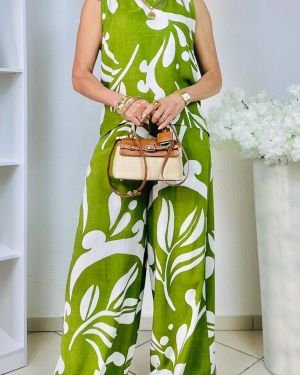 CONJUNTO COSTAS ABOTOADAS (CROPPED E CALÇA)