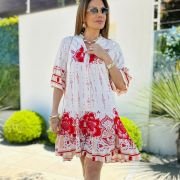 VESTIDO FRANZIDO ABOTOADO